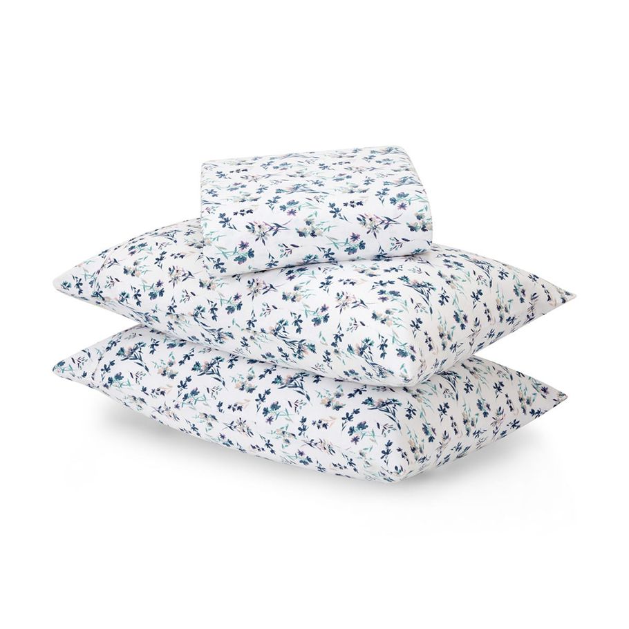 Ashley Flannelette Cotton Sheet Set - Single Bed, White