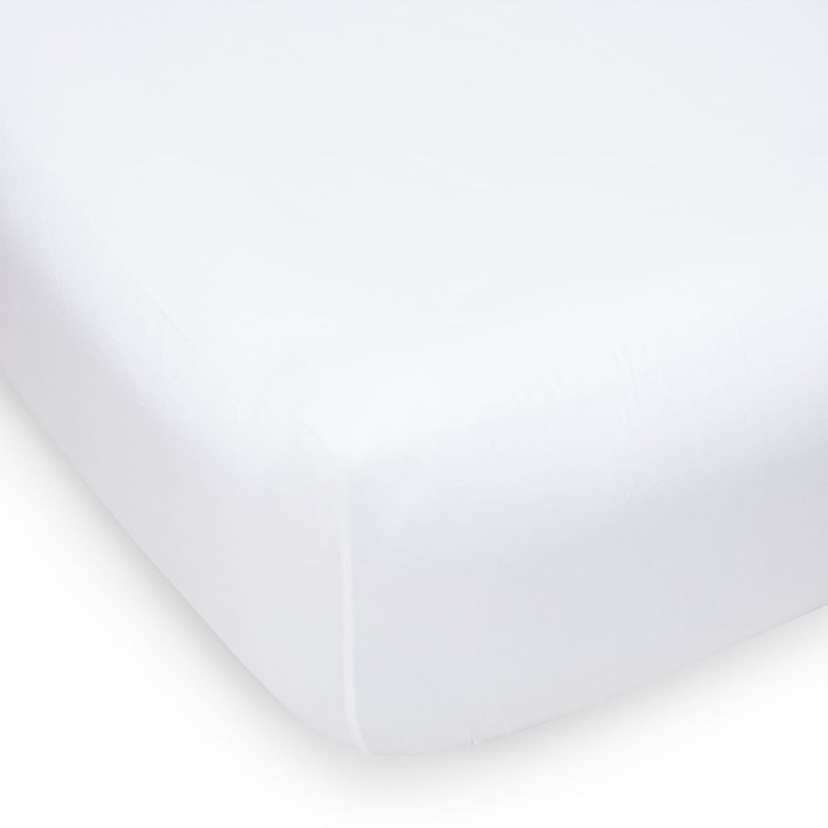 400 Thread Count Cotton Sateen Fitted Sheet - Single Bed, White