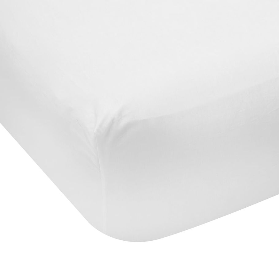 225 Thread Count Fitted Sheet - King Bed, White