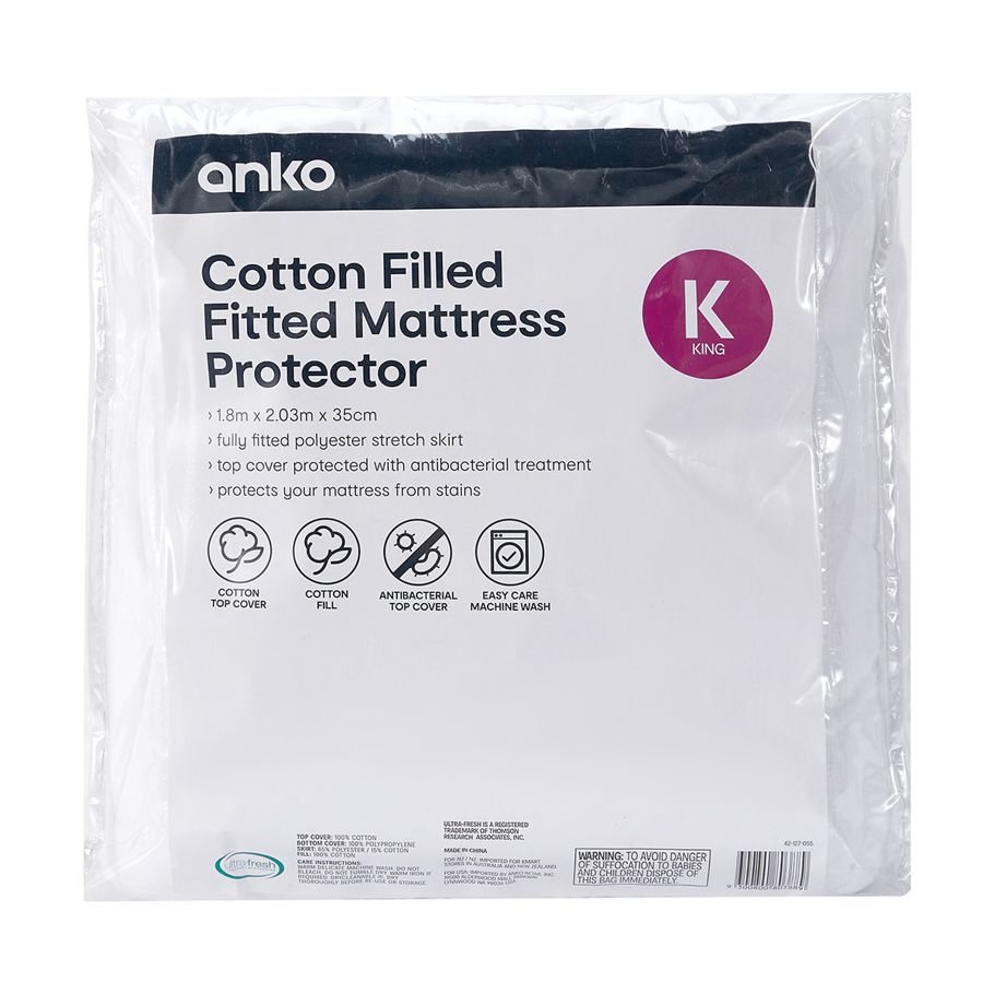 Cotton Filled Fitted Mattress Protector - King Bed