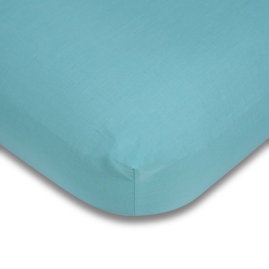 180 Thread Count Fitted Sheet - Queen Bed, Aqua