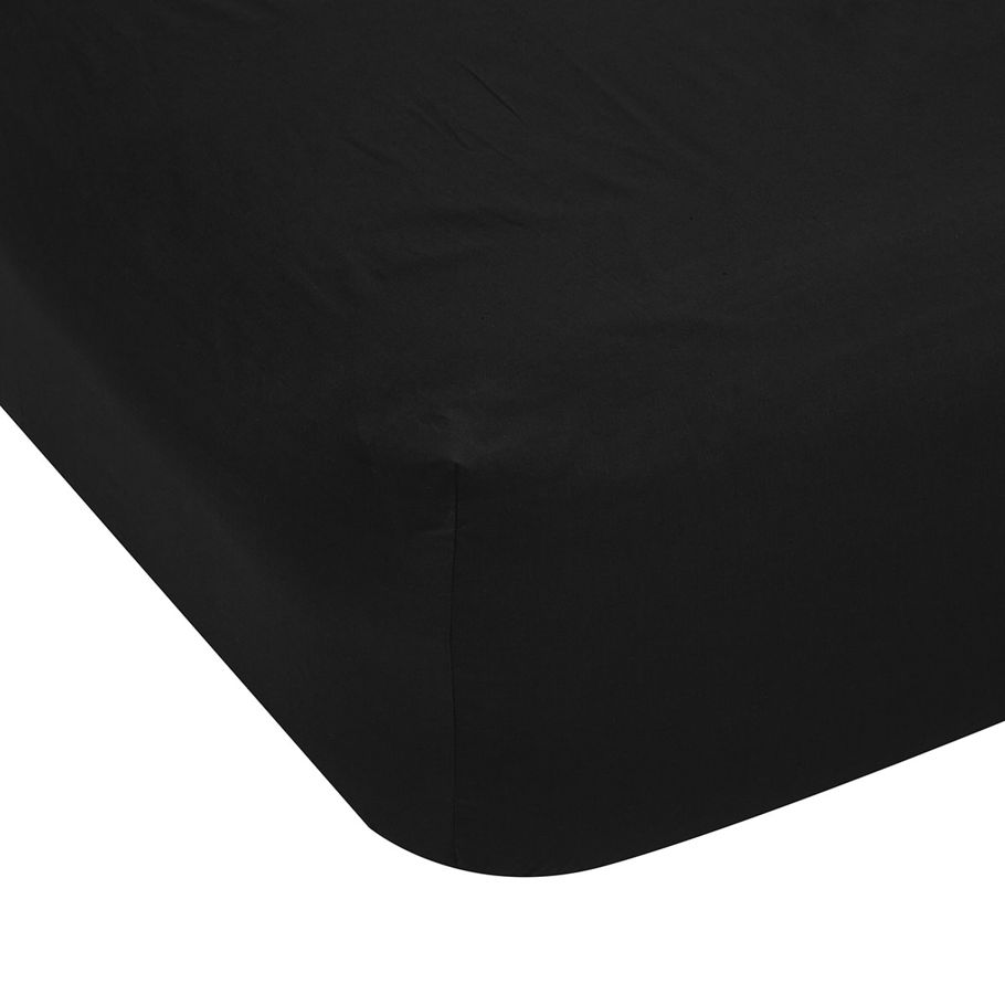 225 Thread Count Fitted Sheet - King Bed, Black