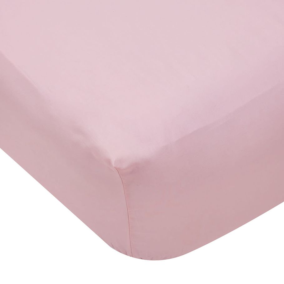 180 Thread Count Fitted Sheet - Single Bed, Pink