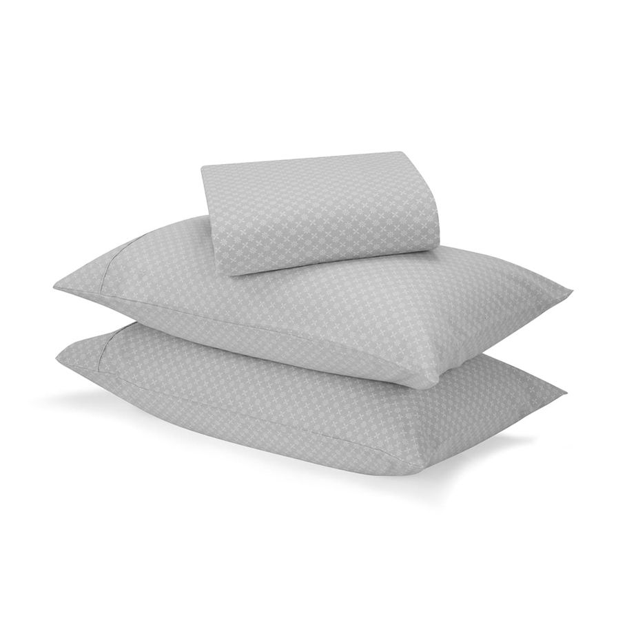Marina Flannelette Cotton Sheet Set - Single Bed, Grey