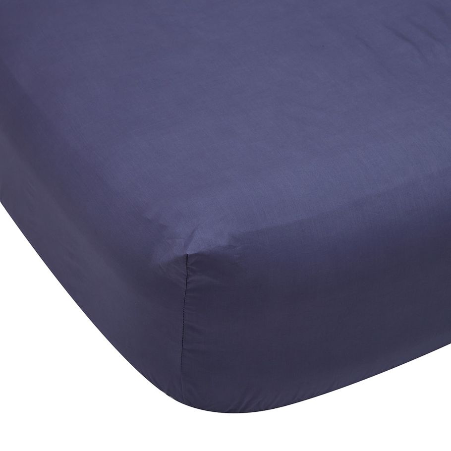 225 Thread Count Fitted Sheet - Double Bed, Denim