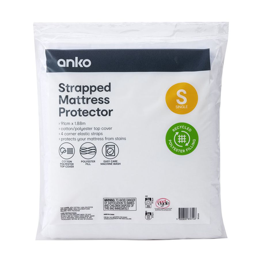 Strapped Mattress Protector - Single Bed