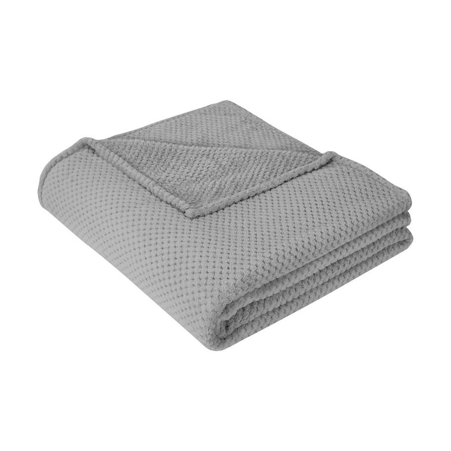 Coral Jacquard Blanket - Double/Queen Bed, Grey