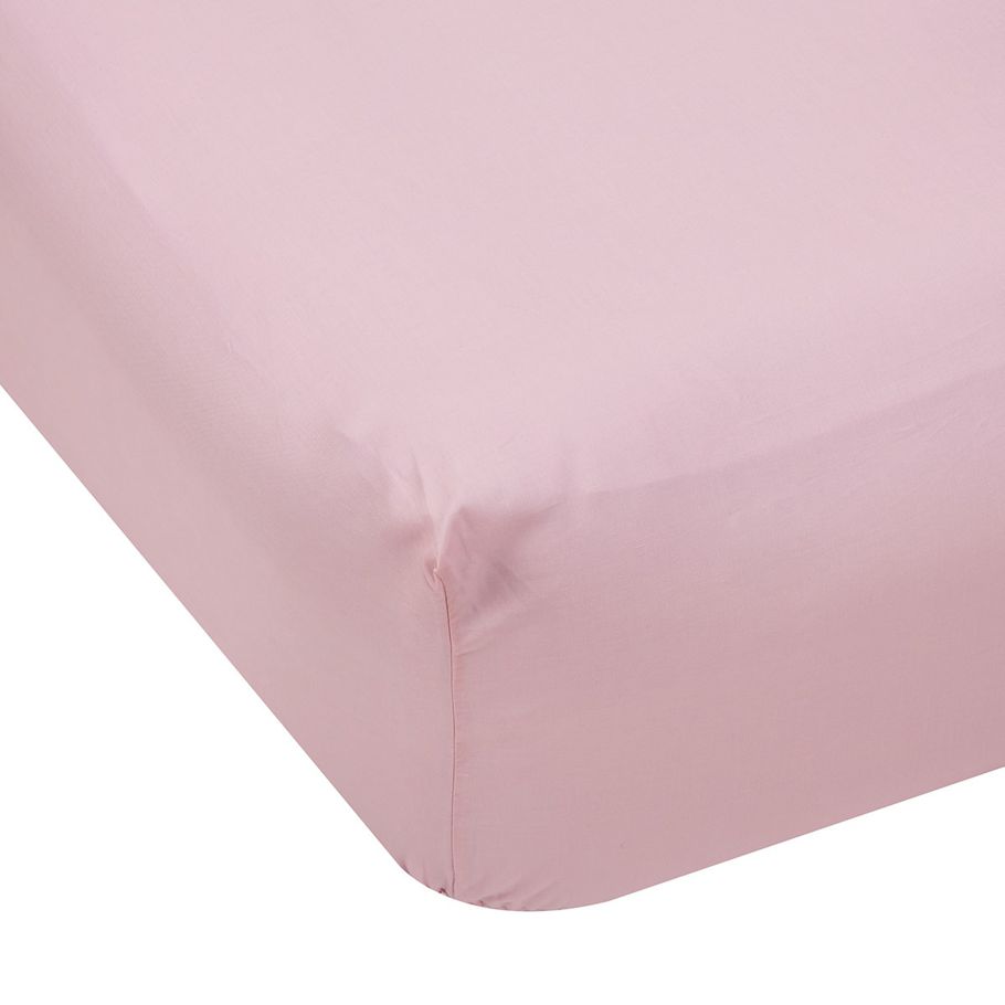 180 Thread Count Fitted Sheet - Double Bed, Pink