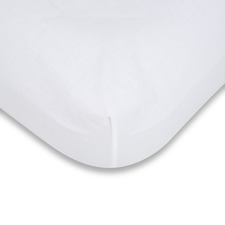 180 Thread Count Fitted Sheet - Queen Bed, White