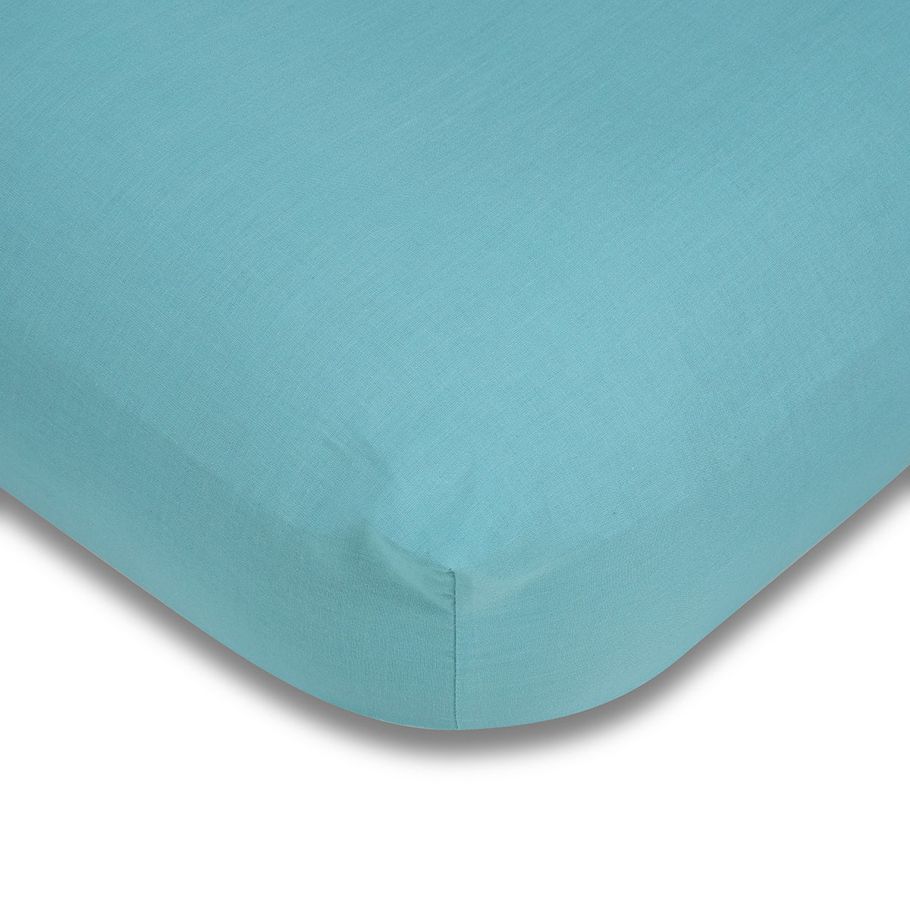 180 Thread Count Fitted Sheet - King Single Bed, Aqua