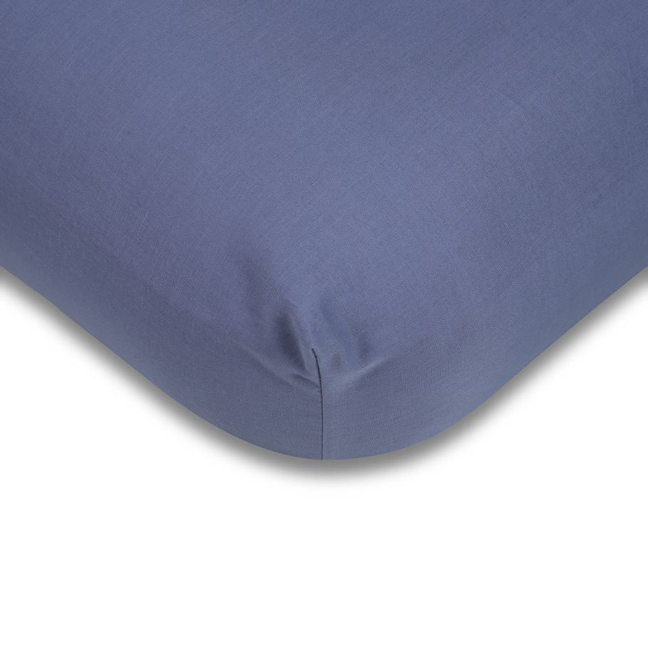 180 Thread Count Fitted Sheet - King Single Bed, Mid Blue