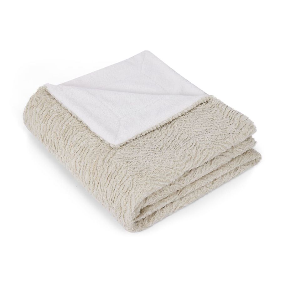 Elodie Reversible Blanket - Double/Queen Bed, Stone