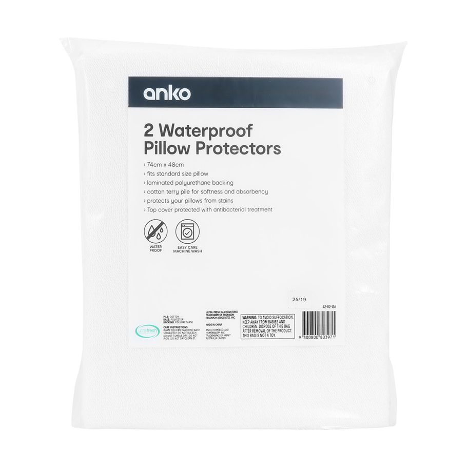 2 Pack Waterproof Pillow Protectors