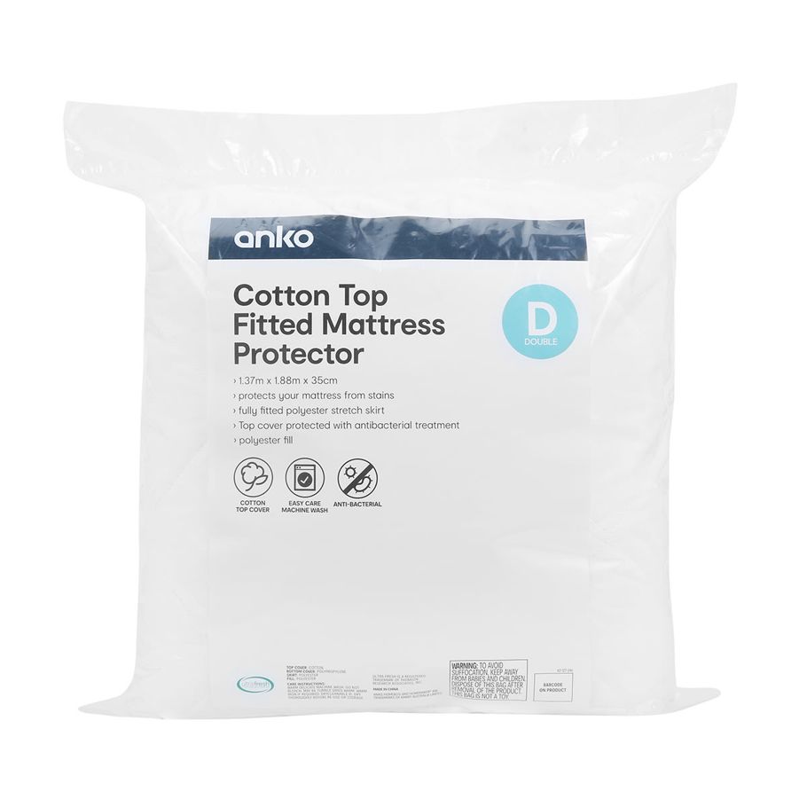 Cotton Top Fitted Mattress Protector - Double Bed