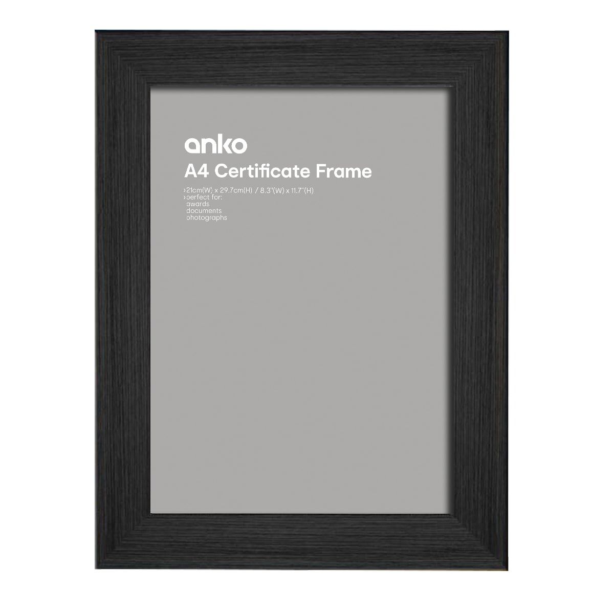 Certificate Frame - A4, Black