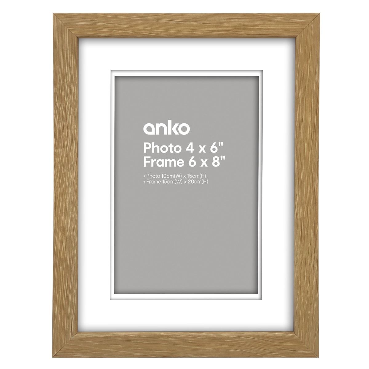 Photo Frame - 4in. x 6in. (10cm x 15cm), Oak