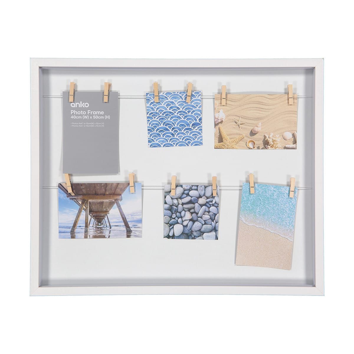 Frame Collage Pegged 40cm x 50cm - White