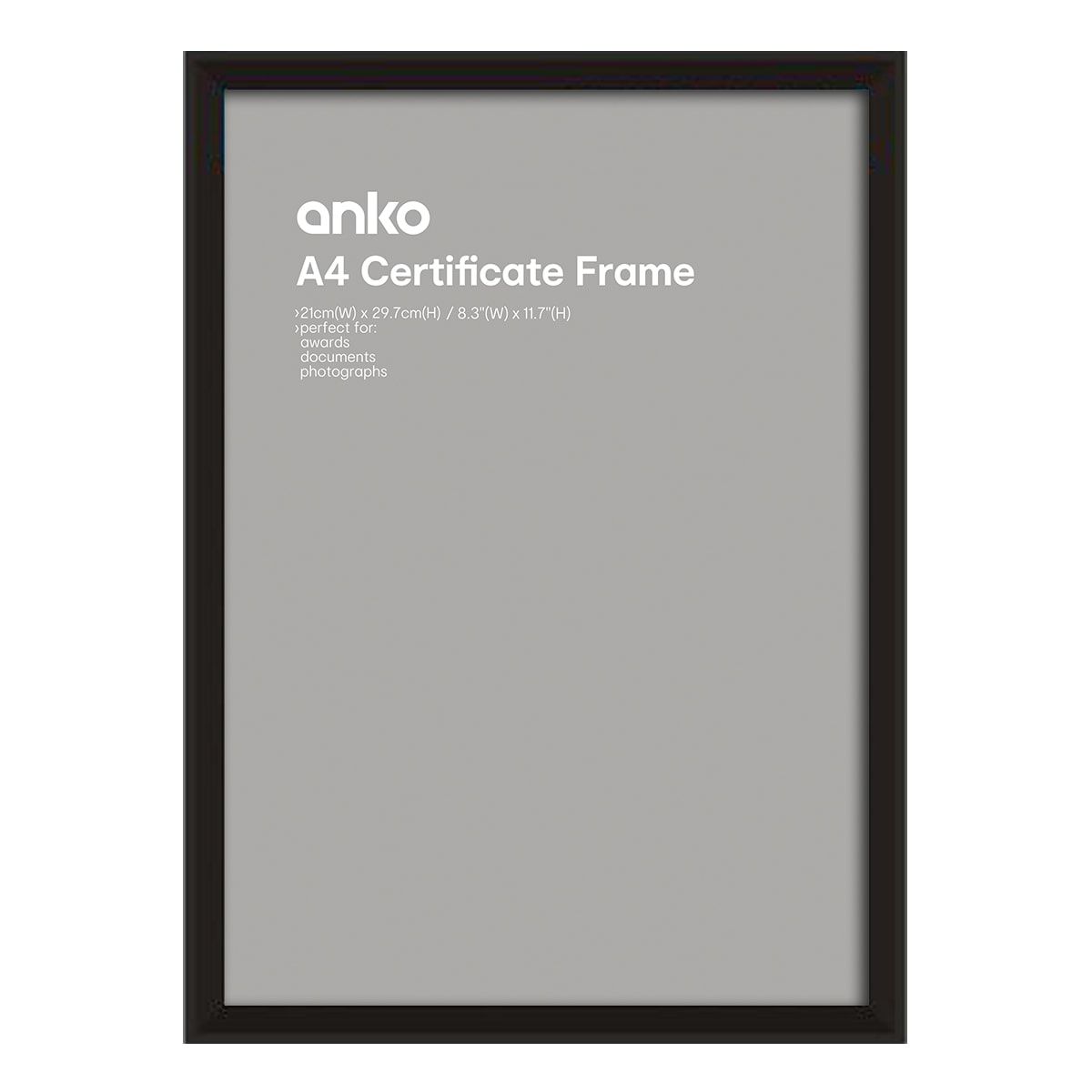 Norway Certificate Frame - A4, Black