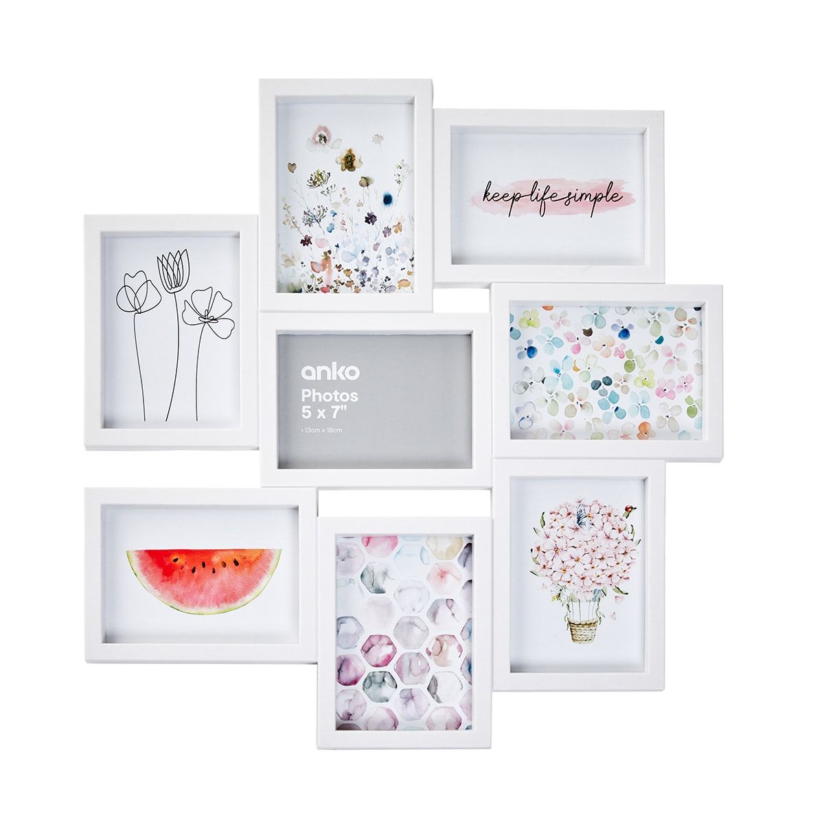 Collage Lily Photo Frame 5in. x 7in. - White