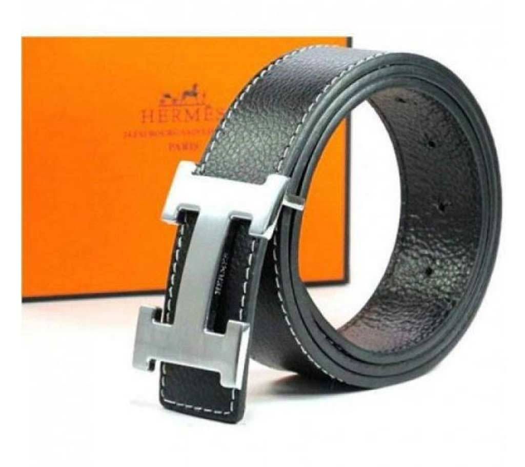 Hermes Black Leather Belt for Men