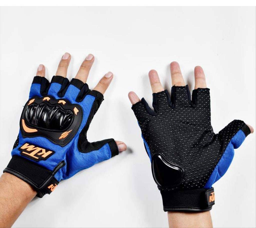 Blue and black ktm pro biker gloves