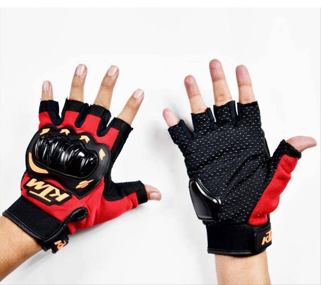Red and black ktm gloves