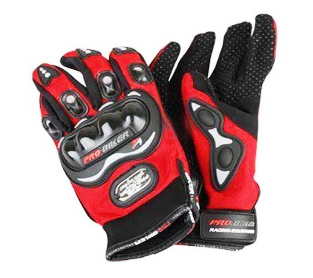 Pro-Biker Hand Gloves - Full Red