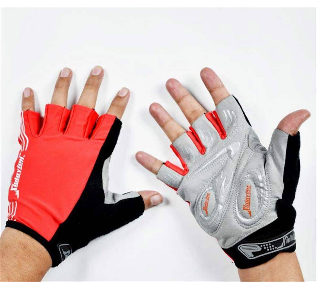 Red and black Gloves for men
