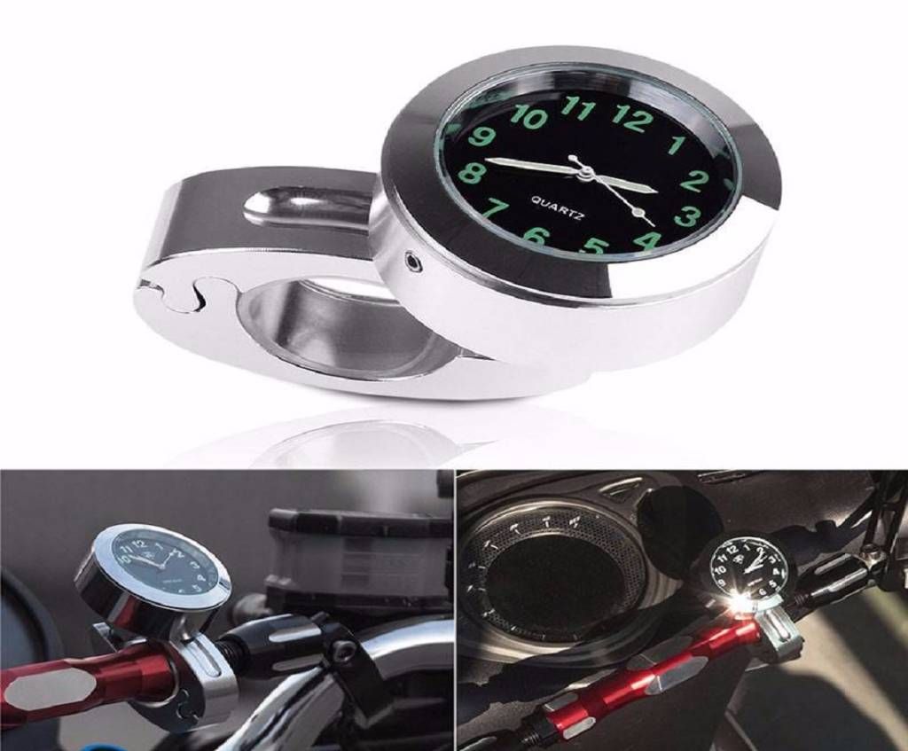Universal Motorcycle Handlebar Watch - Silver