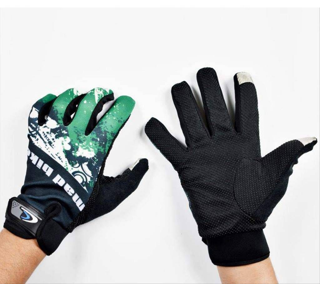 Black and green Gloves for men