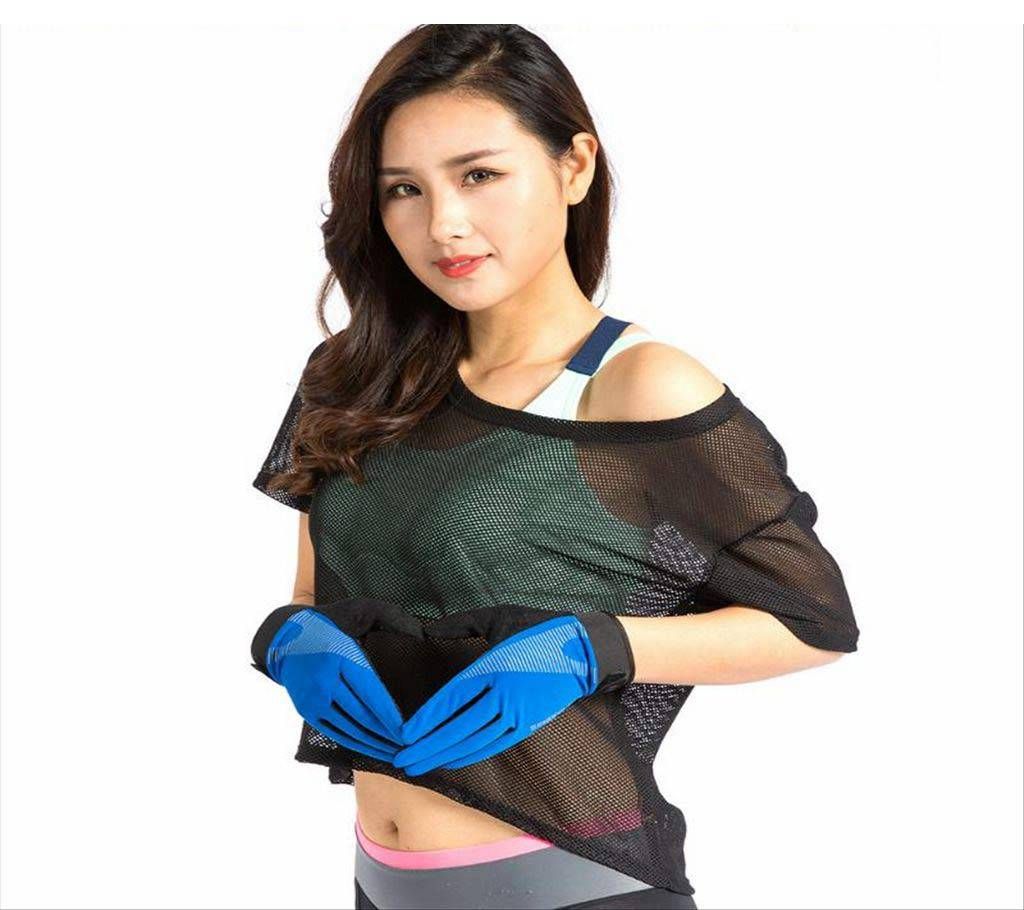 Blue Sports Gloves For Women