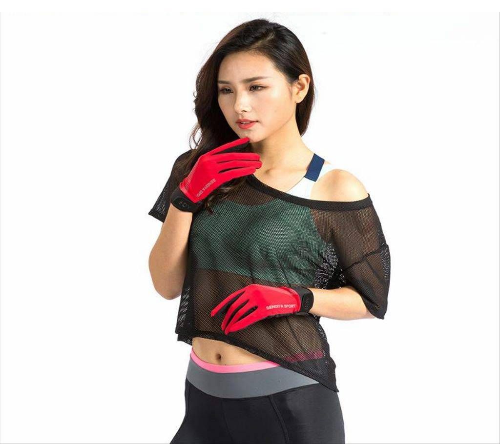 Red Sports Gloves For Women