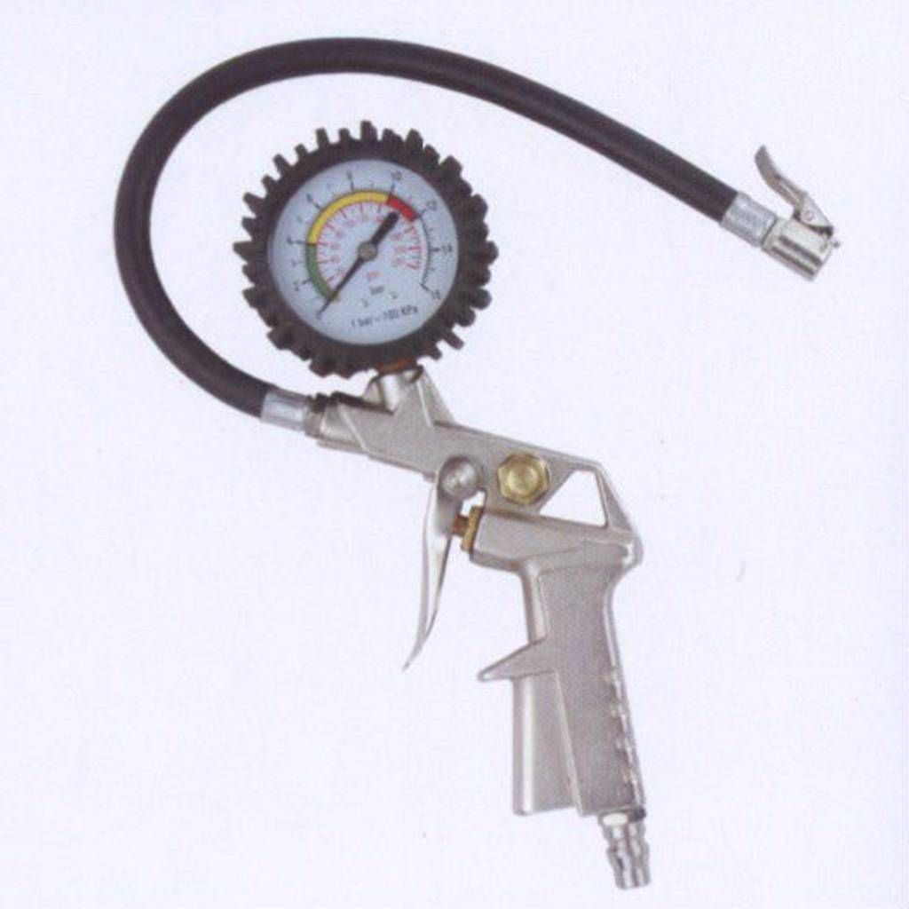 Tire inflator with tire gauge  