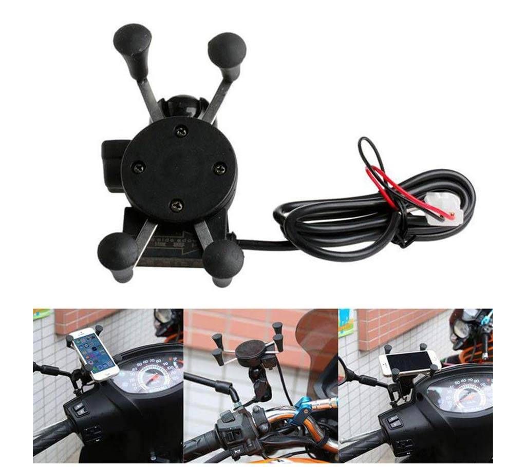 Metal body universal motorcycle stand with charger