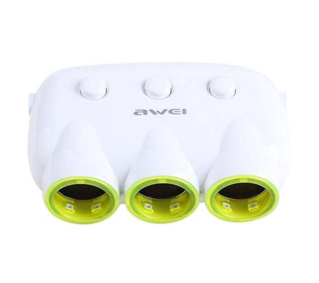 Awei C35-White 120W 3 Socket Car Power