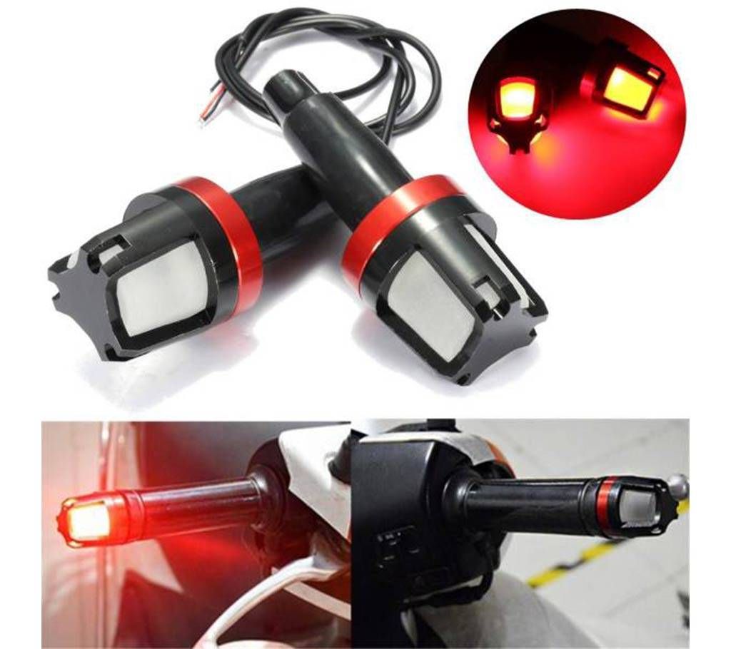 Handlebar Turn Signal Grip Bar End LED Plug Strobe