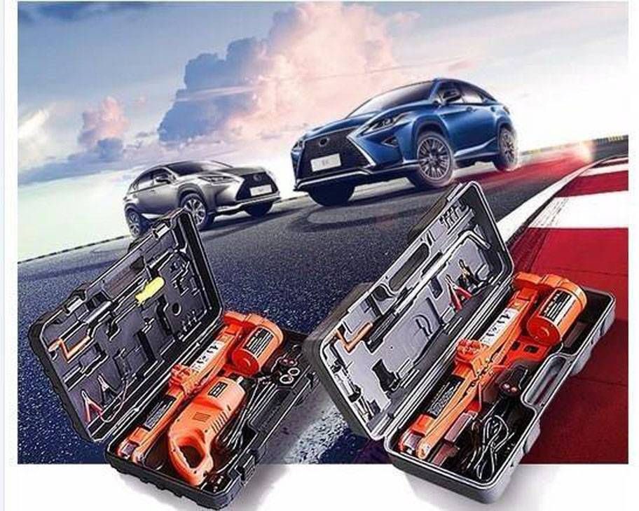Electric car jack and Impact wrench Set