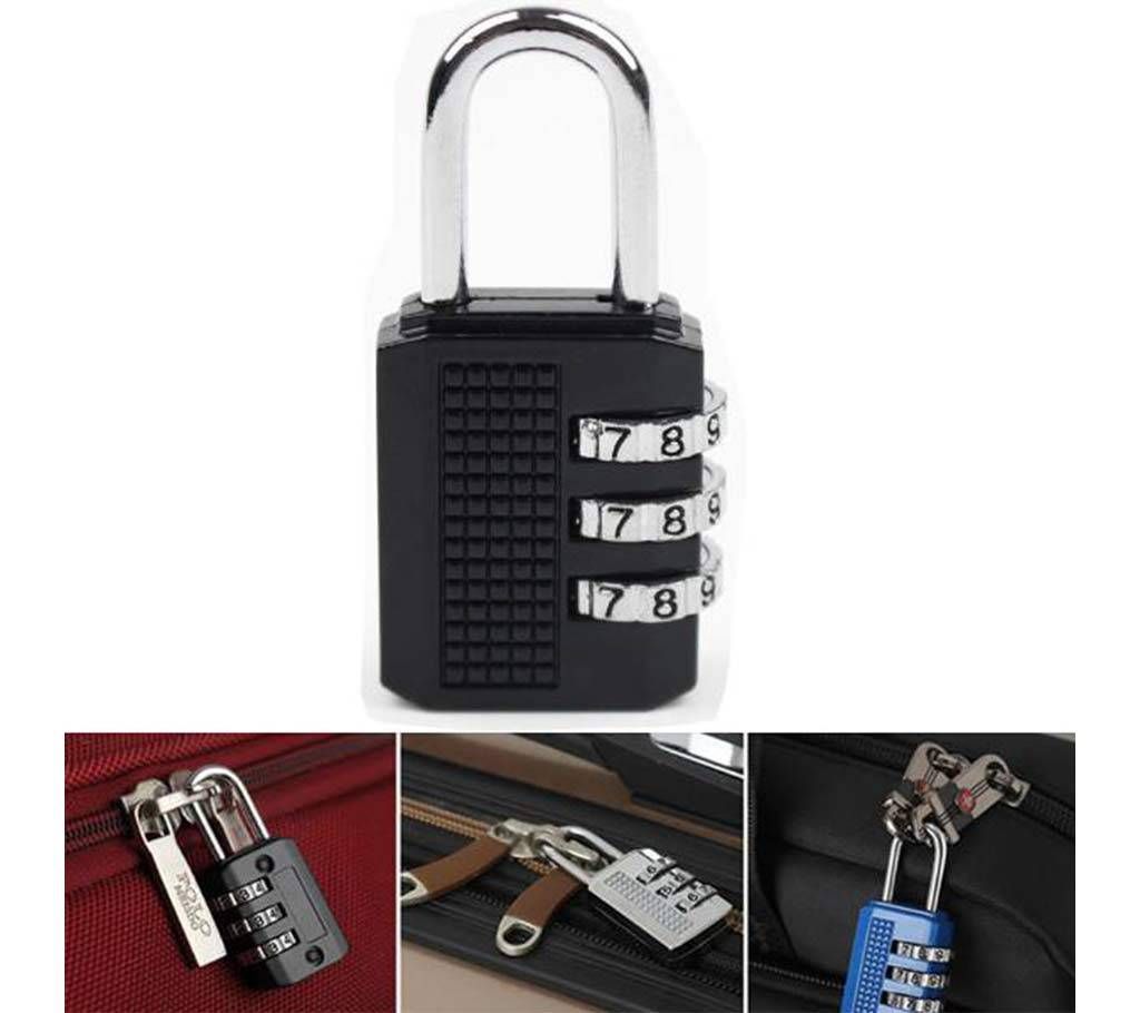 Portable 3 Digit Resettable Combination Padlock