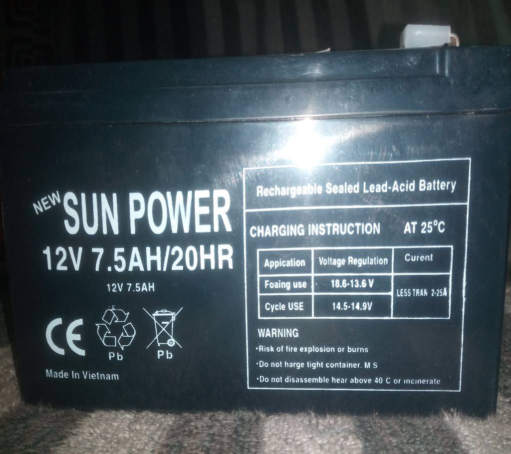 Battery Rechargeable-12V/7.5AH.