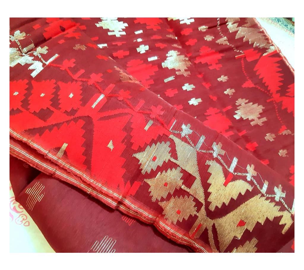 Red Jamdani Sharee For Boishakh