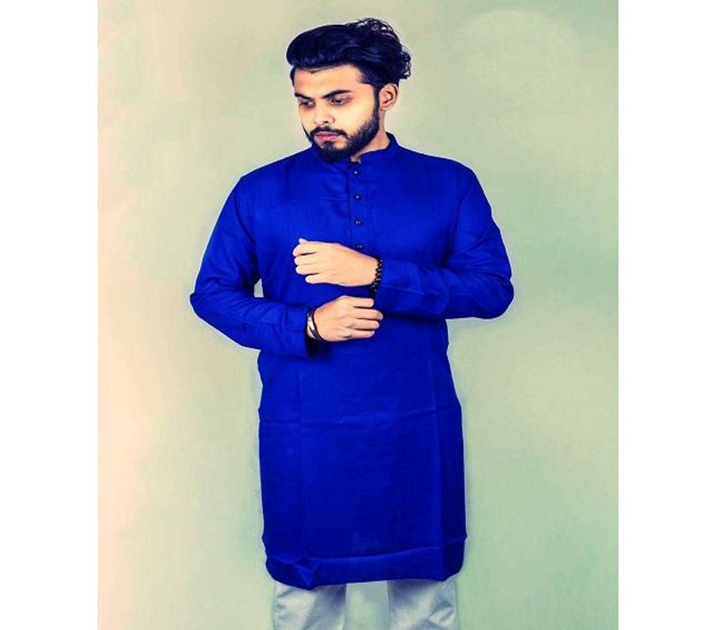 Cotton Design Panjabi  Solid Blue  102426