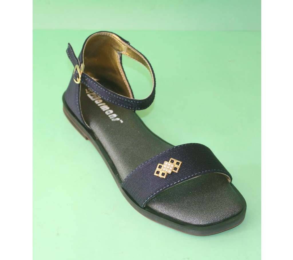 BLUE CRAPE SEMI FLAT SANDAL