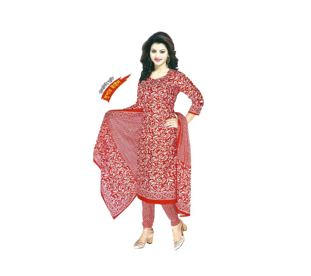 Boishakhi Screen Printed Cotton Unstitched Three Pcs