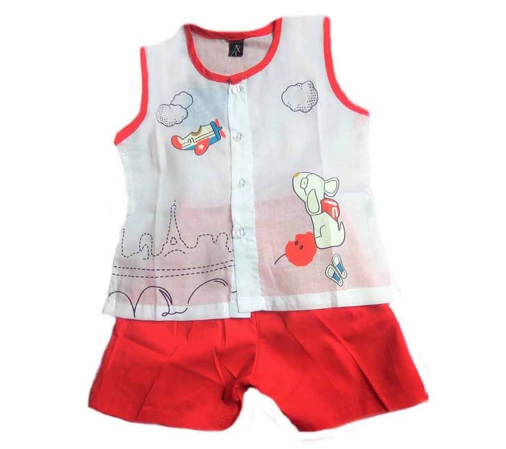  Boishakhi Dress for New Born (Red and White)