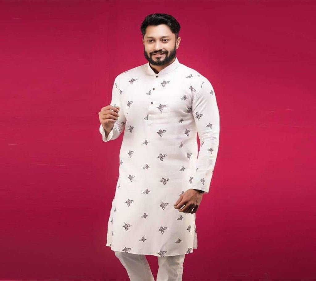Menz cotton semi long boishakhi panjabi