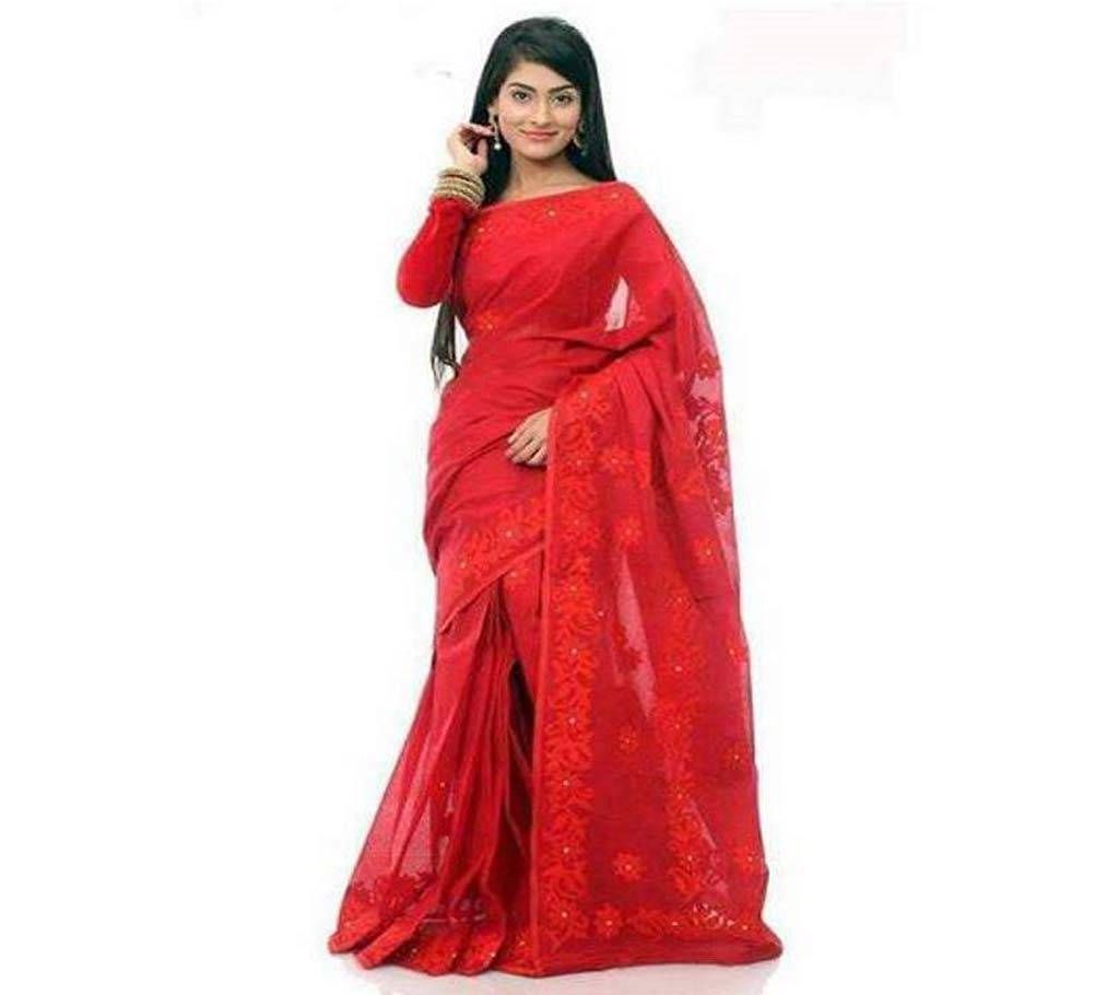 Muslin Silk Embroidery Sharee
