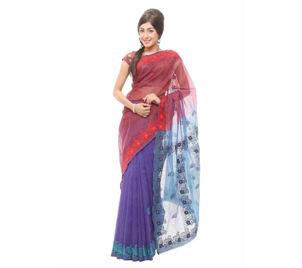 Three Shade Muslin Silk Hand Embroidery Shree