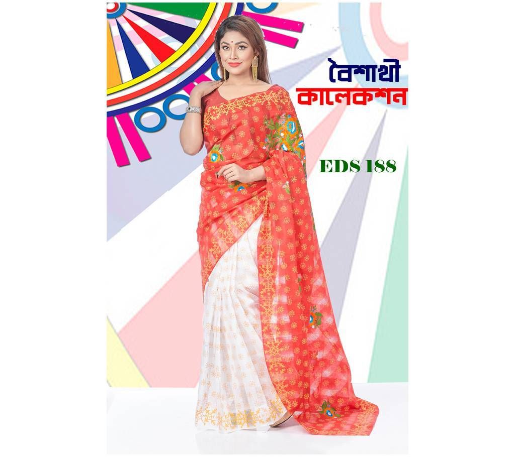 Baishakhi Silk Block Printed Embroidary Saree