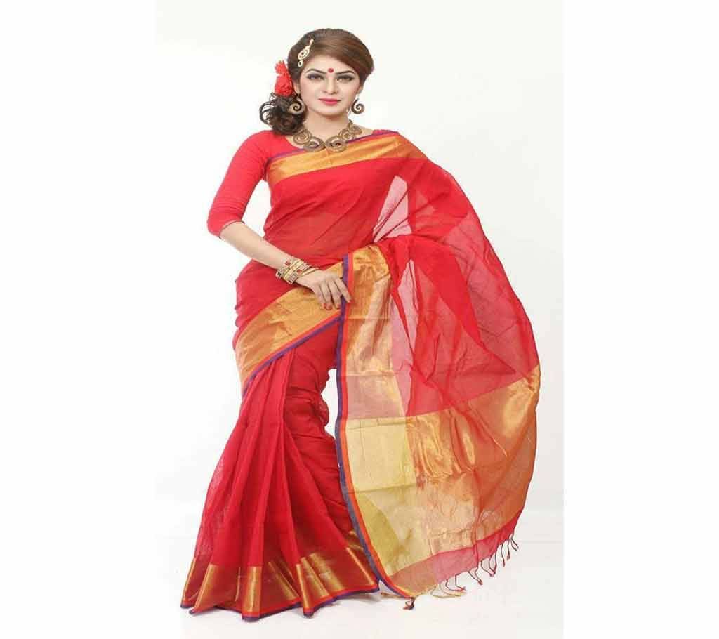Boishakhi Red Taant Cotton Saree 