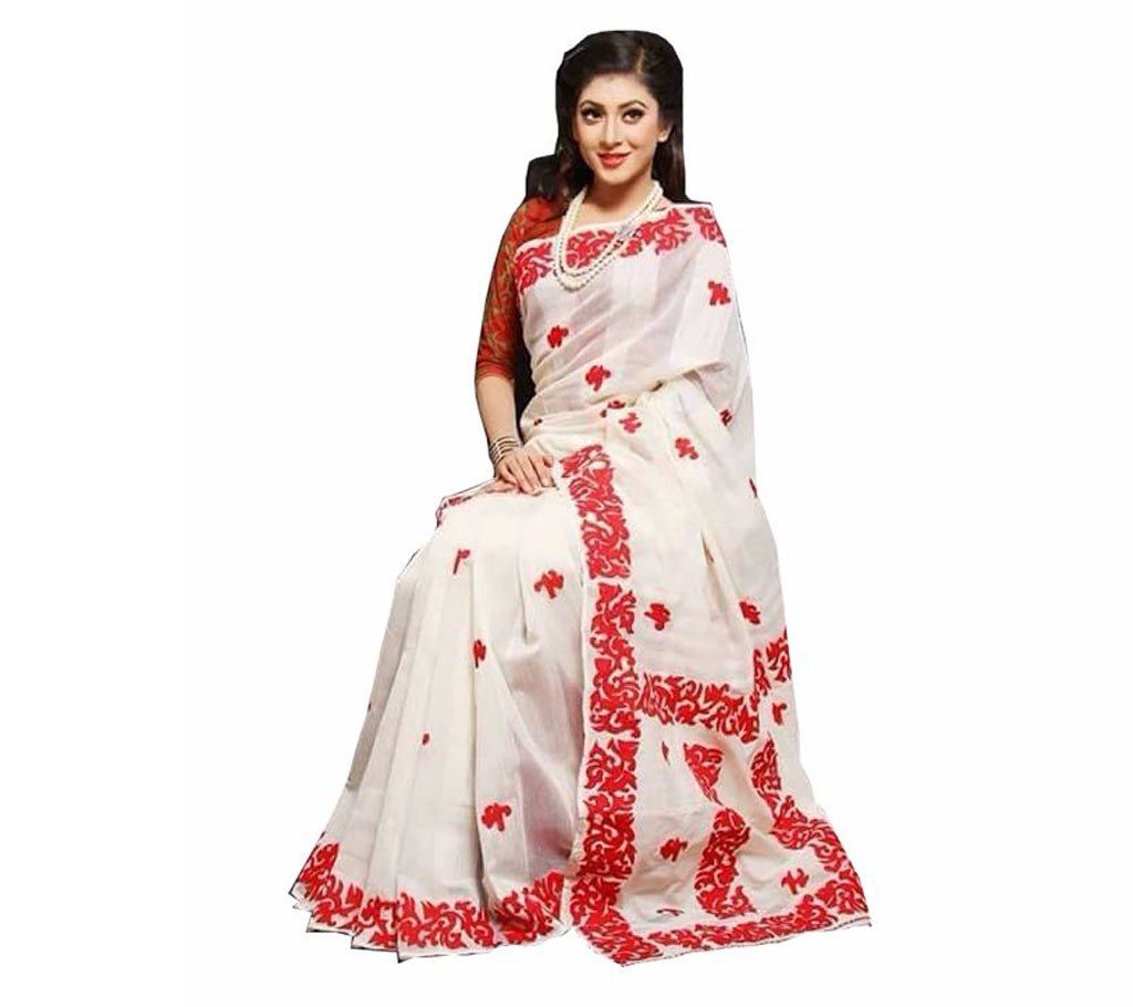 Boishakhi pure cotton with applique sharee 
